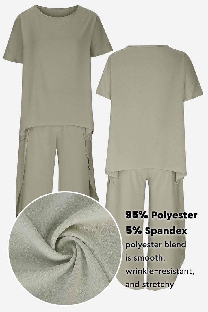 Relaxed Linen-Like Travel 2-Piece Set camel brown image 3 