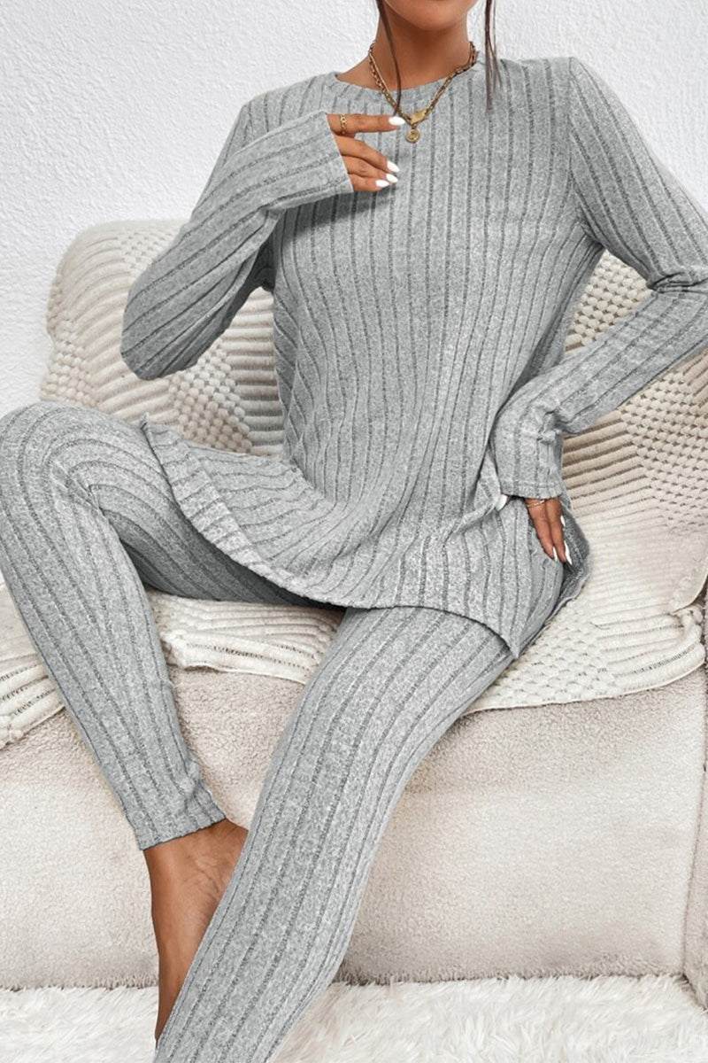 Butter Touch Ribbed Two-Piece Set