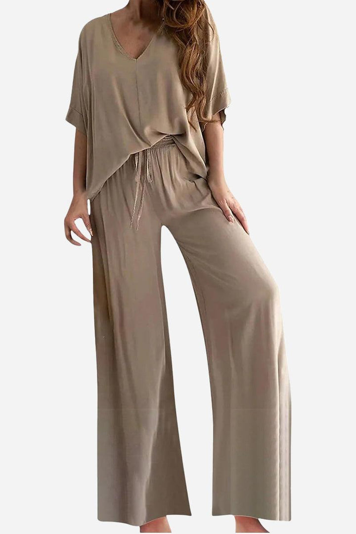 Confidently Chic Two-Piece Pantsuit khaki image 1 