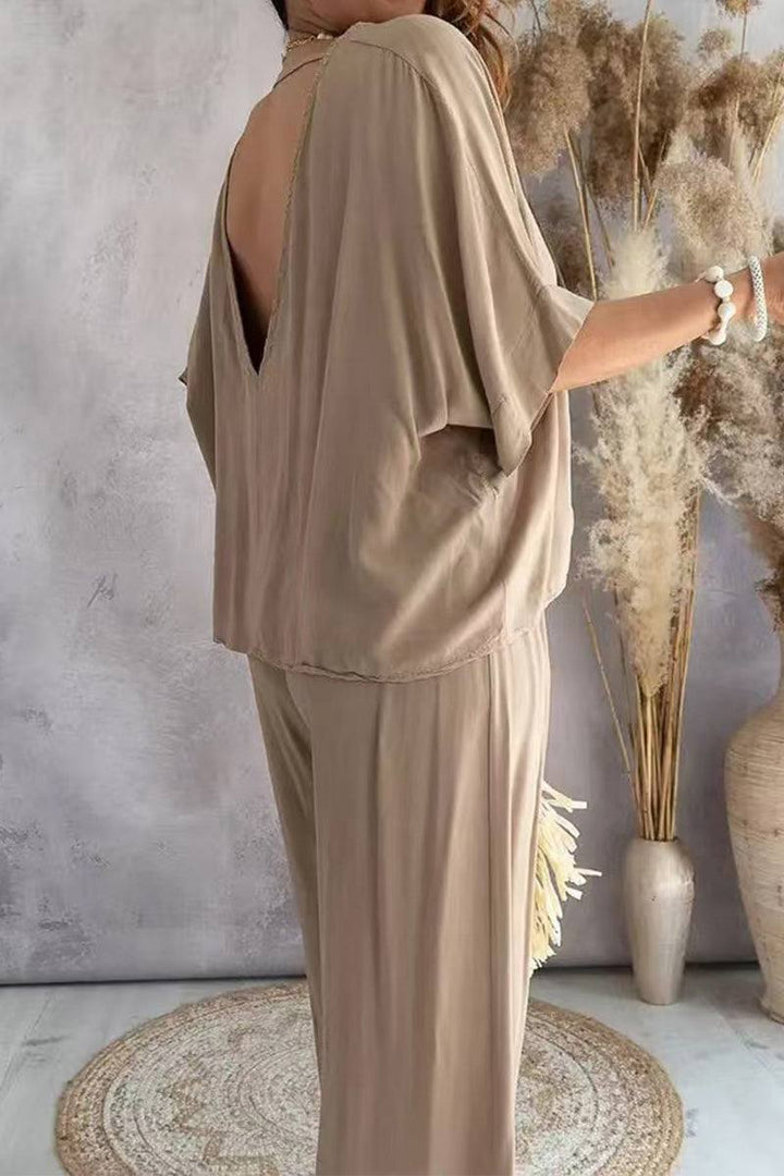 Confidently Chic Two-Piece Pantsuit khaki image 2 