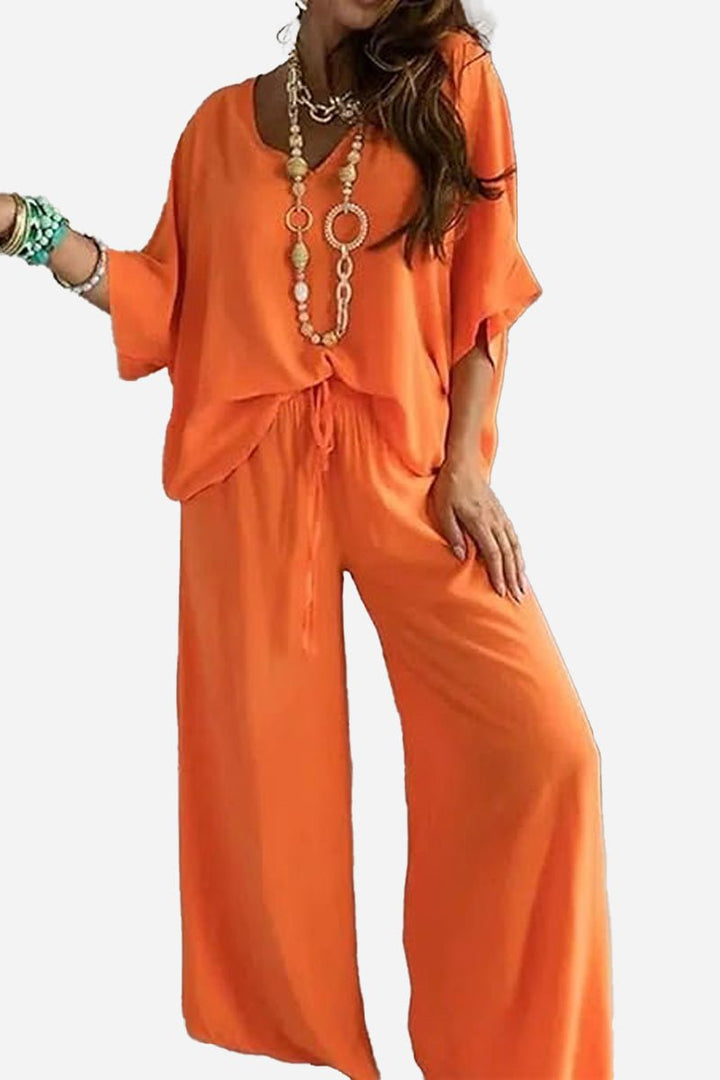 Confidently Chic Two-Piece Pantsuit orange image 1 