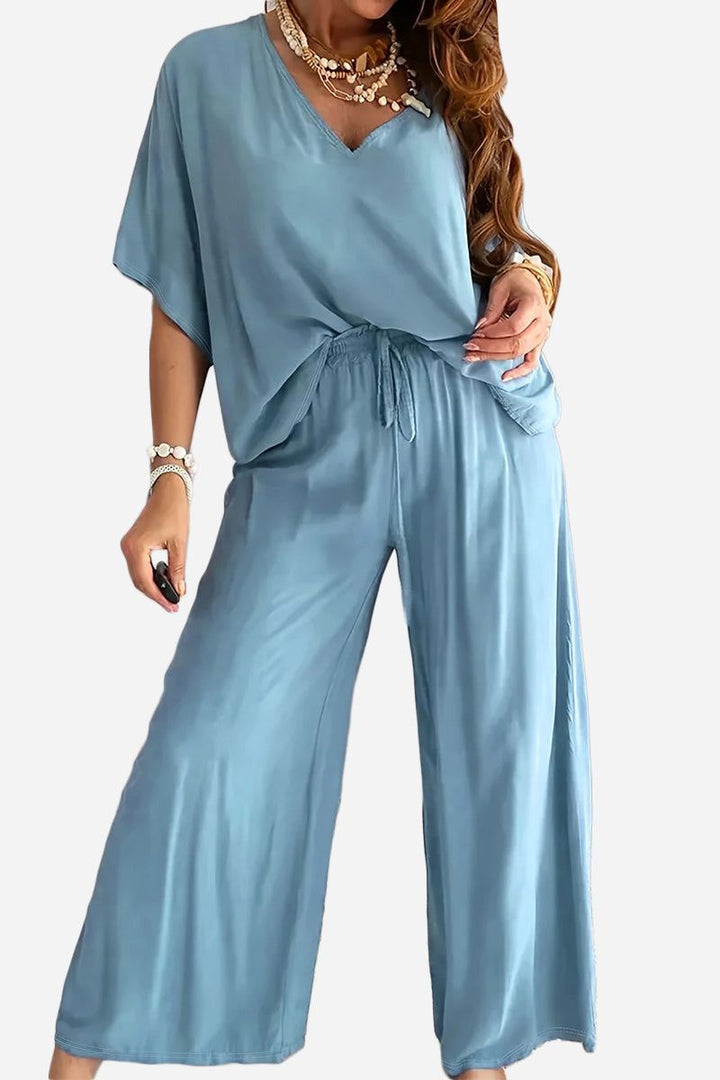 Confidently Chic Two-Piece Pantsuit light blue image 1 
