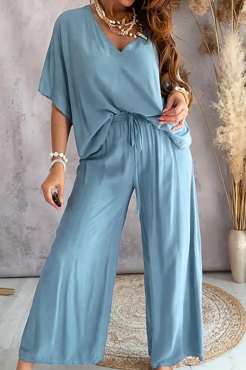 Confidently Chic Two-Piece Pantsuit light blue image 3 