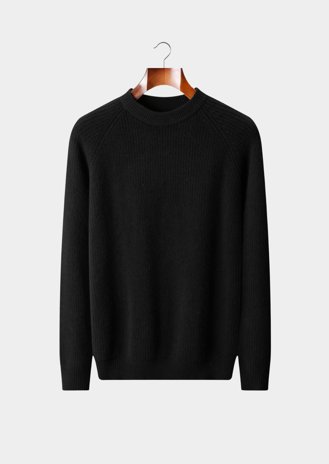 Pure Merino Ribbed Raglan Crewneck black image 1 #color_black