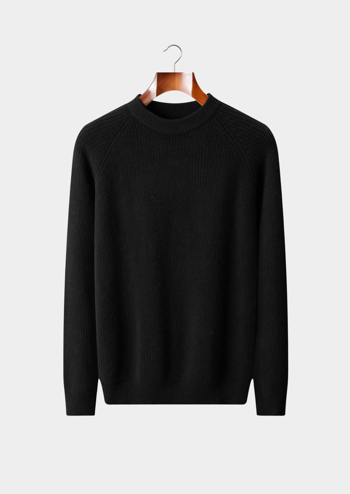 Pure Merino Ribbed Raglan Crewneck black image 1 #color_black