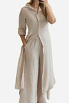 Refined Comfort Coordinated Wide-Leg Two-Piece