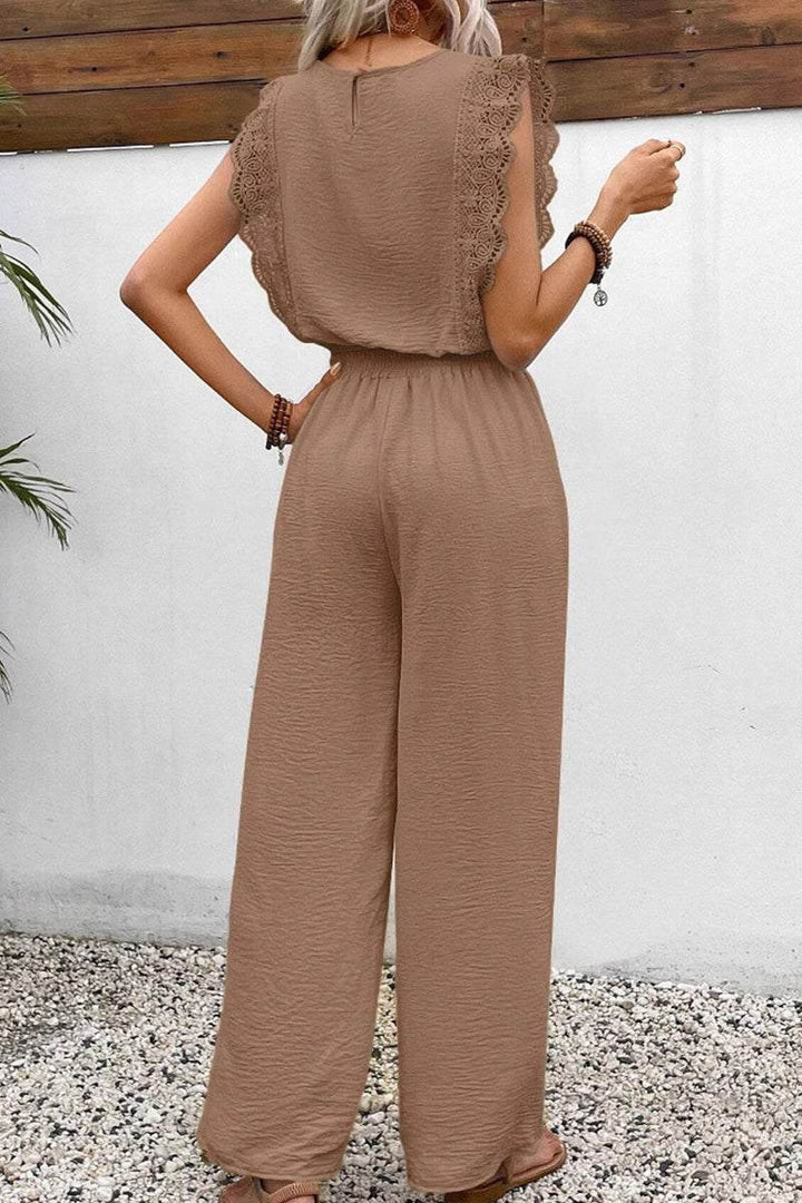 Elegant Two-Piece Set With Lace Detail khaki image 2 