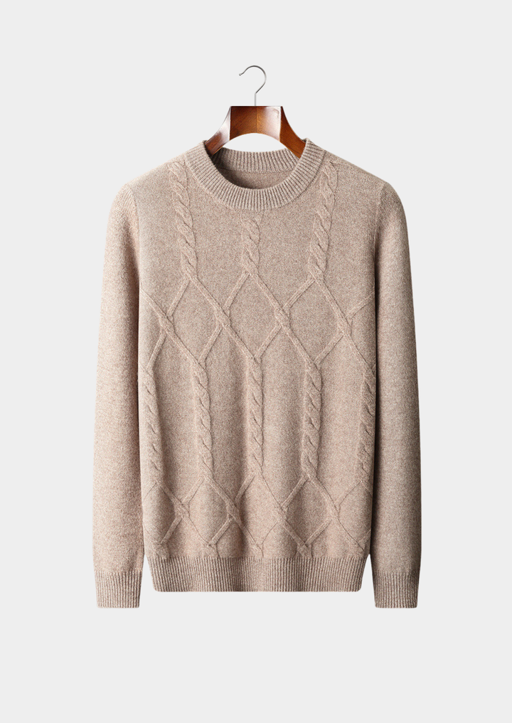 Pure Merino Raised Cable Crewneck beige image 1 #color_beige