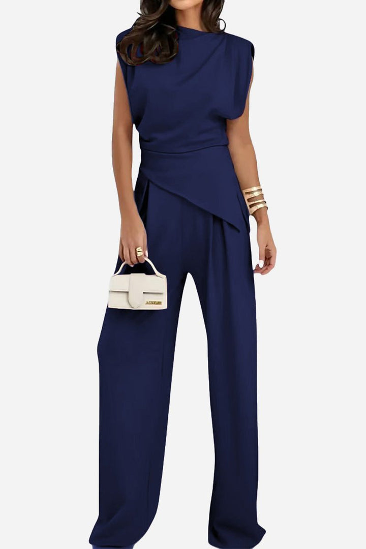 Manhattan Lines Draped Two-Piece Set navy blue image 1 