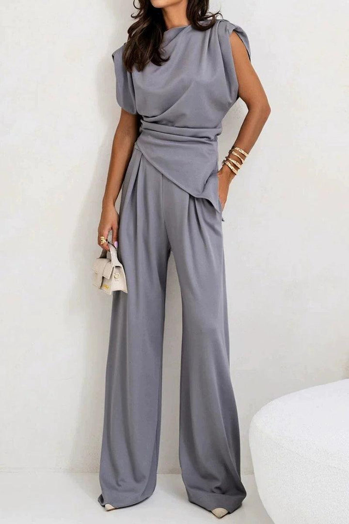 Manhattan Lines Draped Two-Piece Set gray image 3 