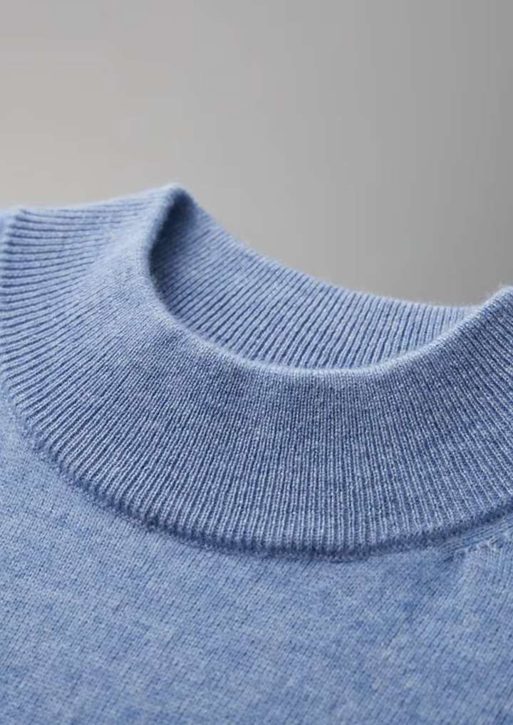 Cashmere Mock Neck T-Shirt light blue image 5 #color_light-blue