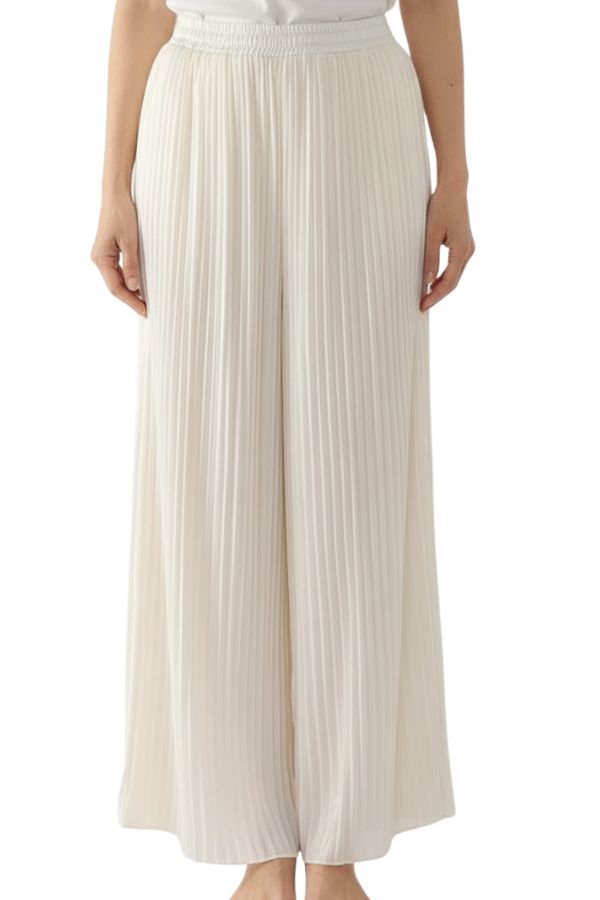 Garden Soirée Cotton-Silk Pleated Trouser apricot image 1 