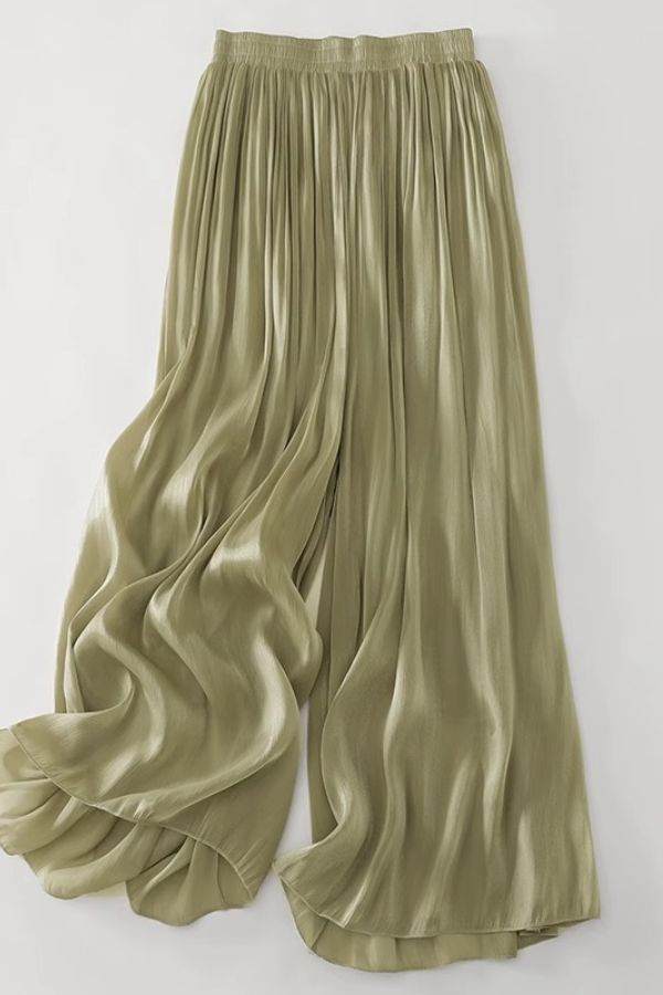 Garden Soirée Cotton-Silk Pleated Trouser green image 1 