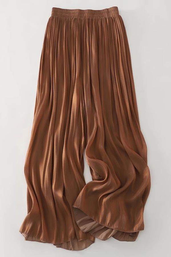 Garden Soirée Cotton-Silk Pleated Trouser brown image 1 