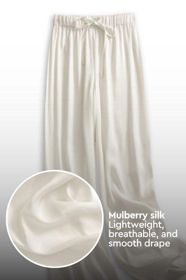 Subtle Moves Silk Wide Leg Trousers white image 3 