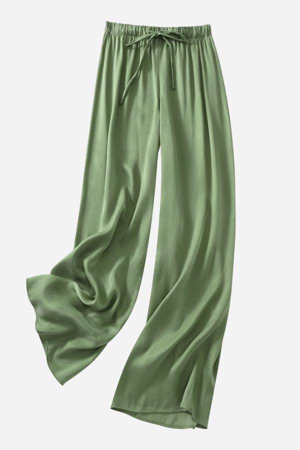 Subtle Moves Silk Wide Leg Trousers green image 1 