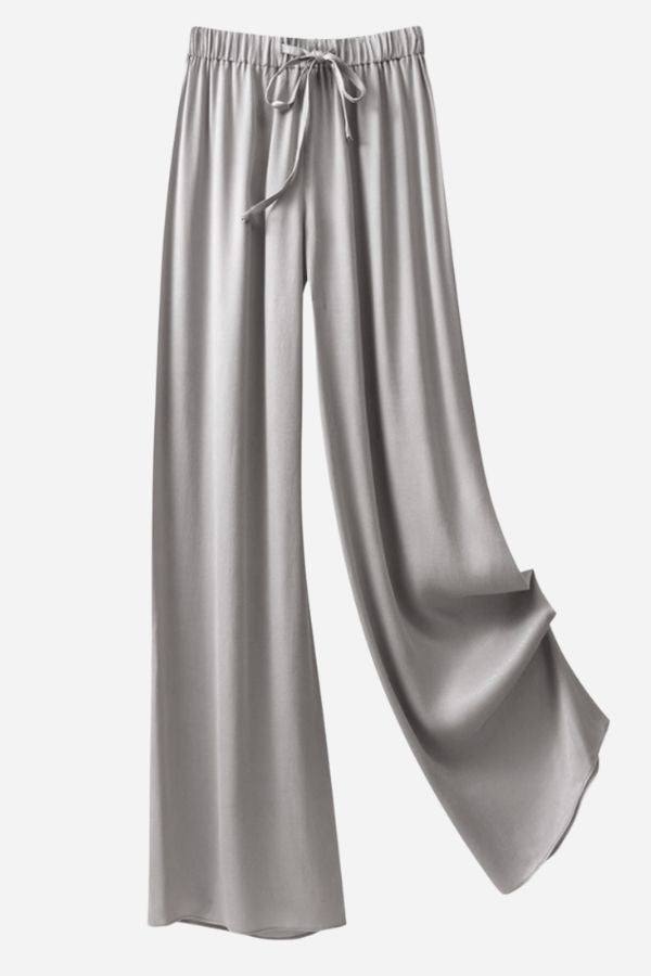 Subtle Moves Silk Wide Leg Trousers light gray image 1 
