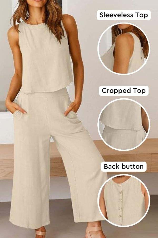 Villa Lounge Linen Two-Piece Set beige image 2 