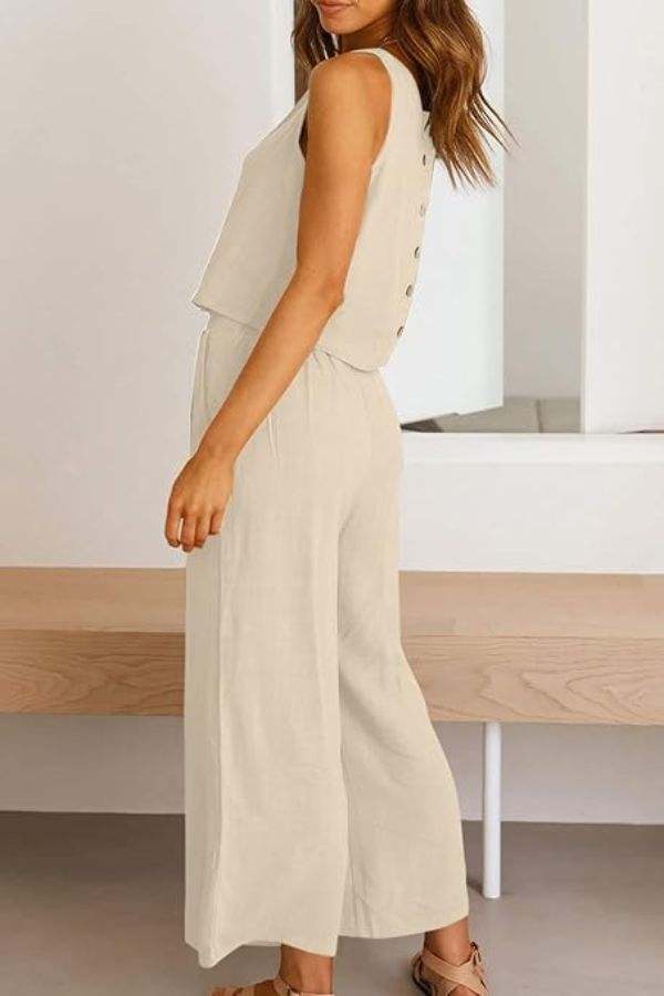 Villa Lounge Linen Two-Piece Set beige image 4 