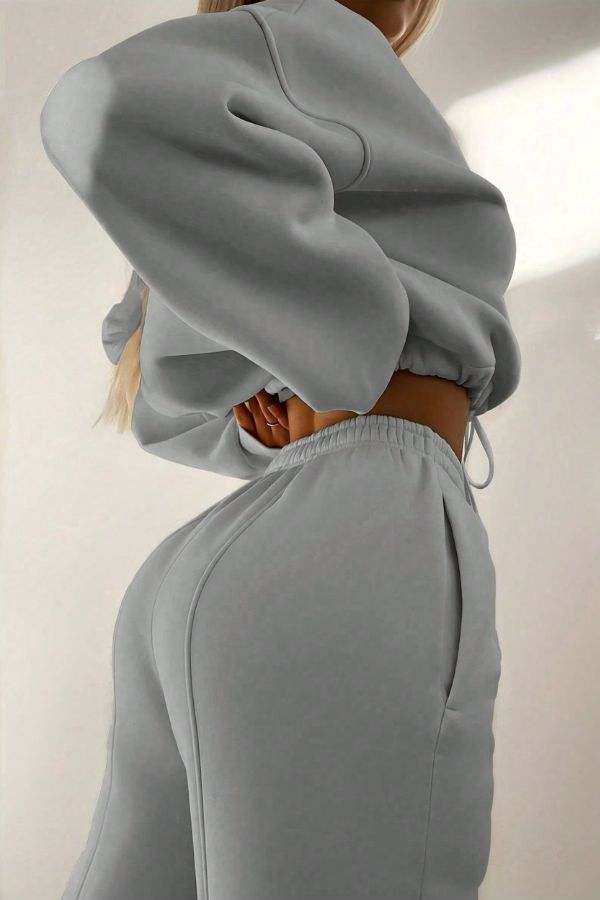 Storm Sweater Mock Neck Athleisure Set gray image 3 