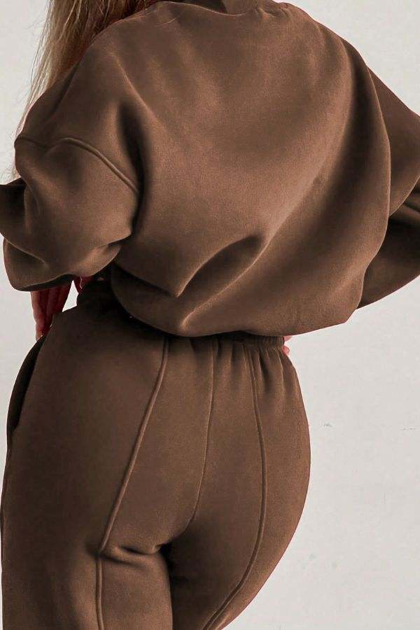 Storm Sweater Mock Neck Athleisure Set brown image 4 