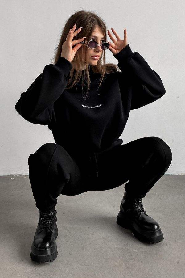 Storm Sweater Mock Neck Athleisure Set black image 4 