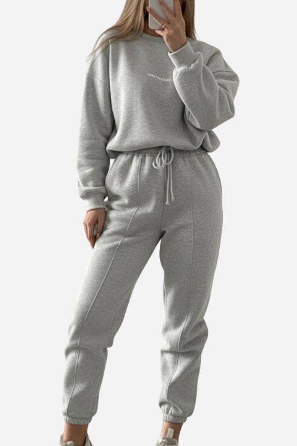 Storm Sweater Mock Neck Athleisure Set gray image 1 