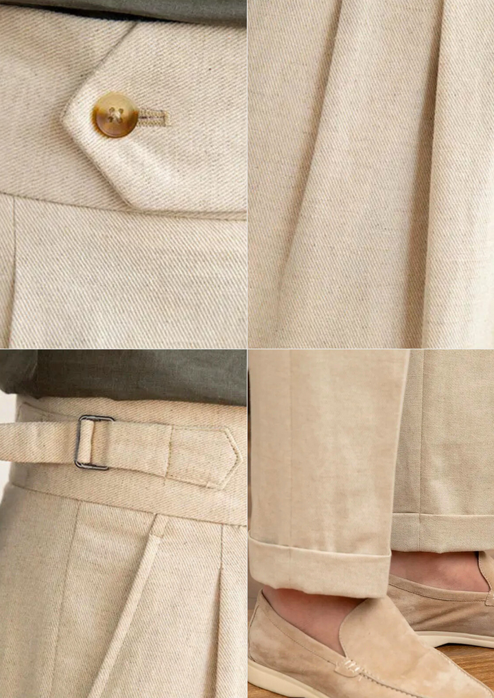 Napoli Pleated Coastal Trousers sand image 3 #color_sand