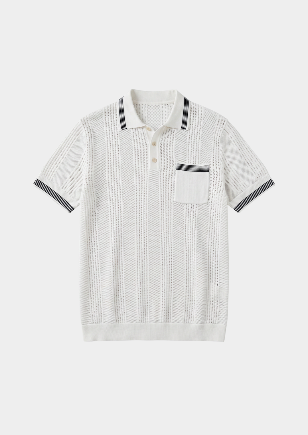 Leon Open Knit Lightweight Polo white image 3 #color_white