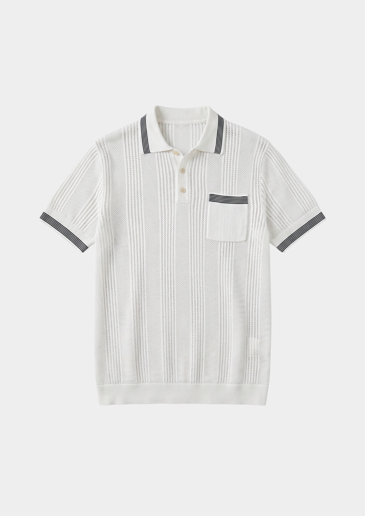 Leon Open Knit Lightweight Polo white image 3 #color_white
