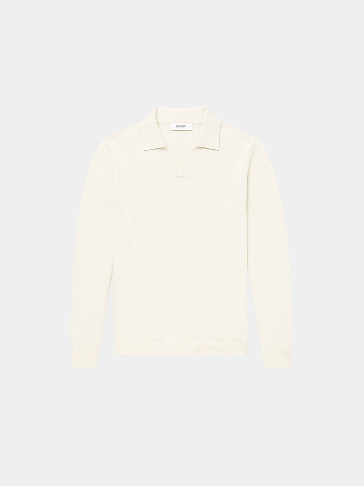 Old Money Lightweight BLENIN Long Sleeve Polo T-Shirt