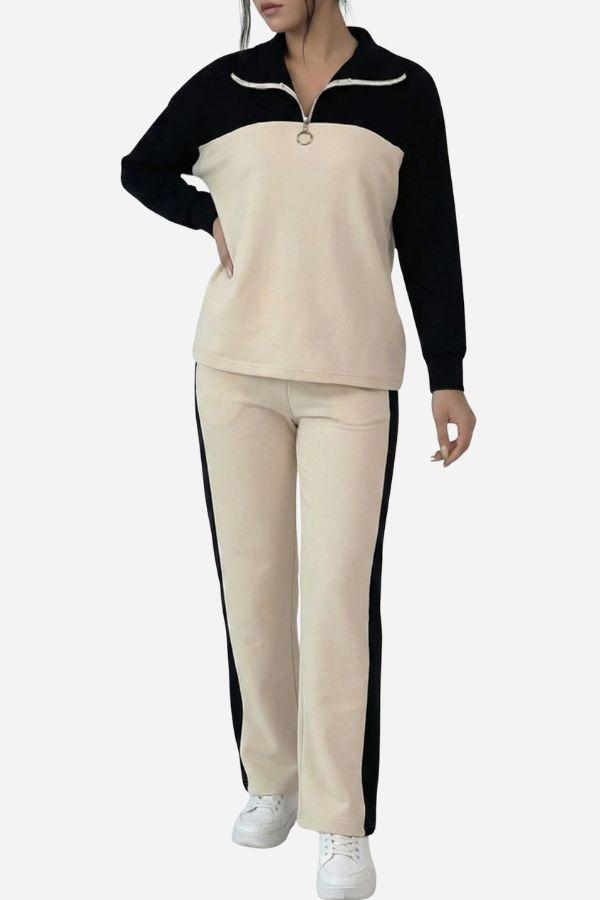 Colorblock Comfort Leisure Set beige-black image 1 