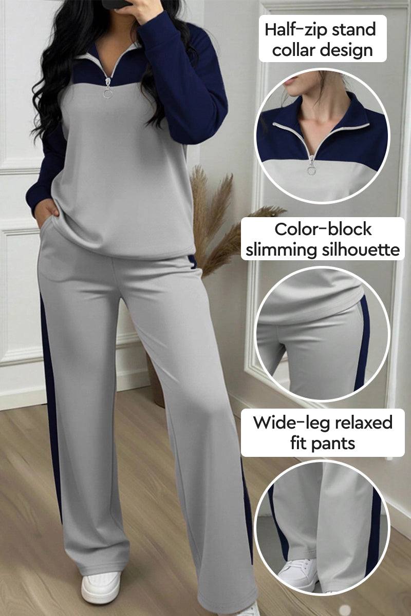 Colorblock Comfort Leisure Set gray-blue image 2 