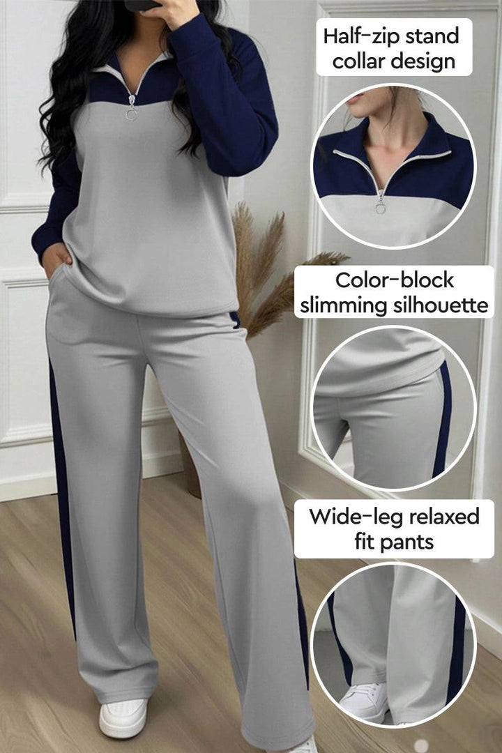 Colorblock Comfort Leisure Set gray-blue image 2 