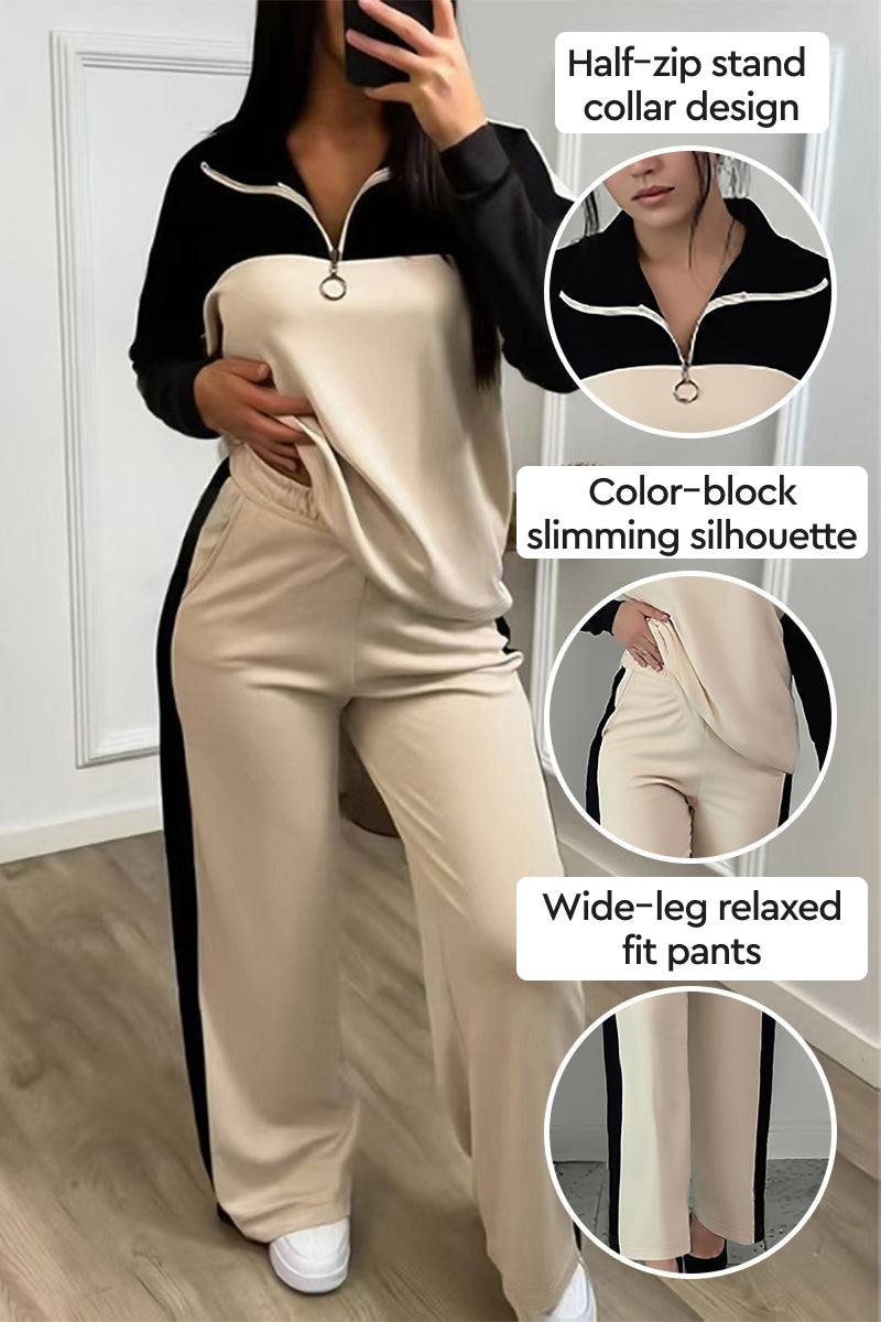 Colorblock Comfort Leisure Set beige-black image 2 