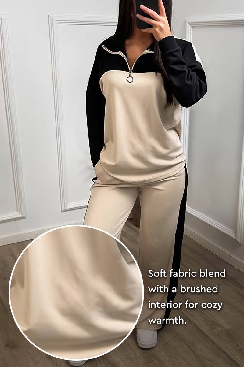 Colorblock Comfort Leisure Set beige-black image 3 