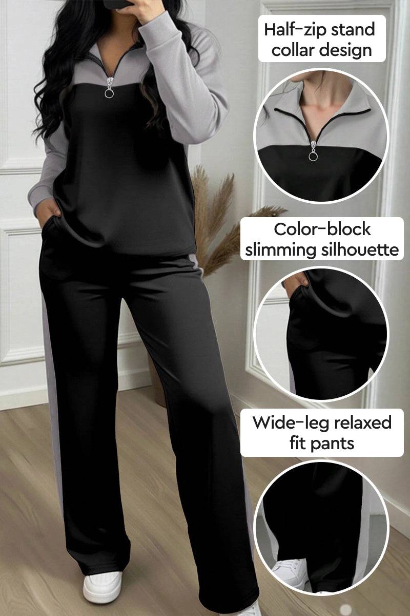 Colorblock Comfort Leisure Set black-gray image 2 