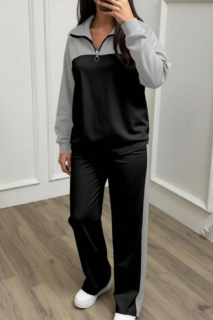 Colorblock Comfort Leisure Set black-gray image 3 