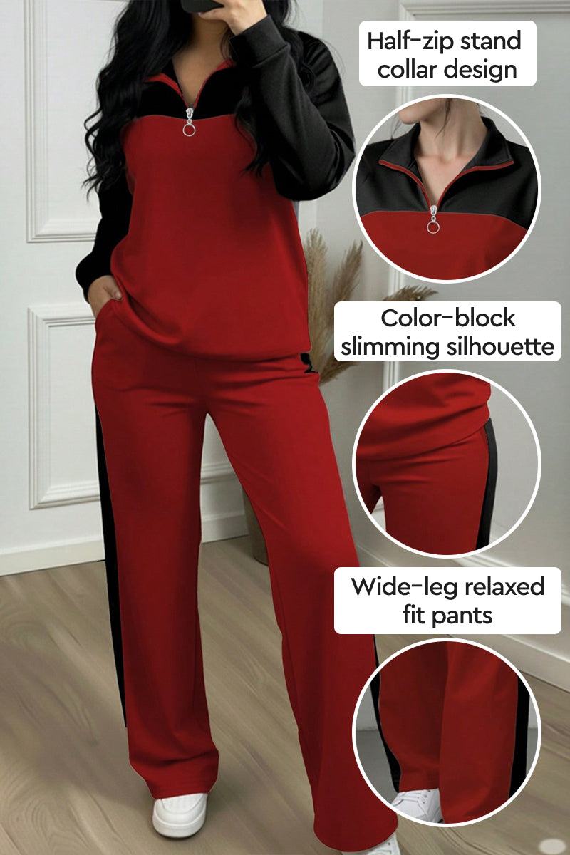 Colorblock Comfort Leisure Set red-black image 2 