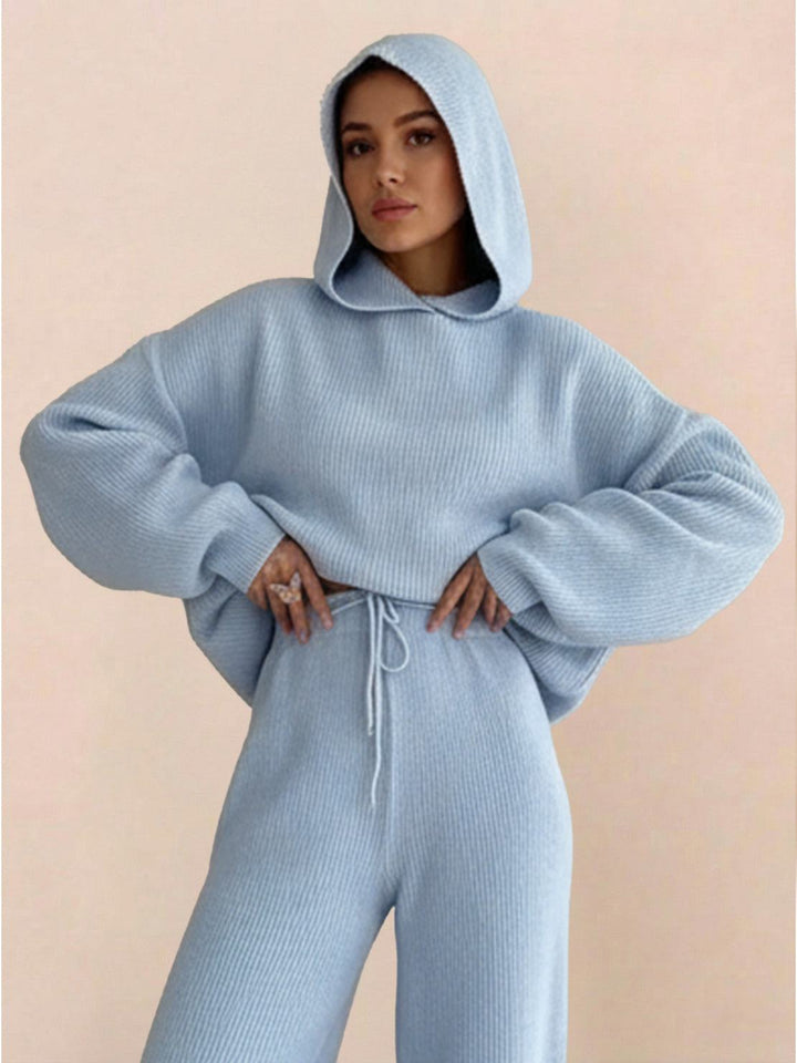 Waffle-Knit Two-Piece powder blue image 4 