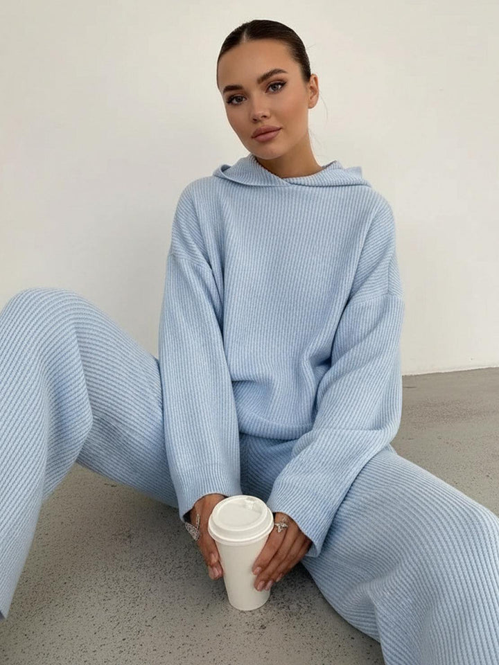 Waffle-Knit Two-Piece powder blue image 5 