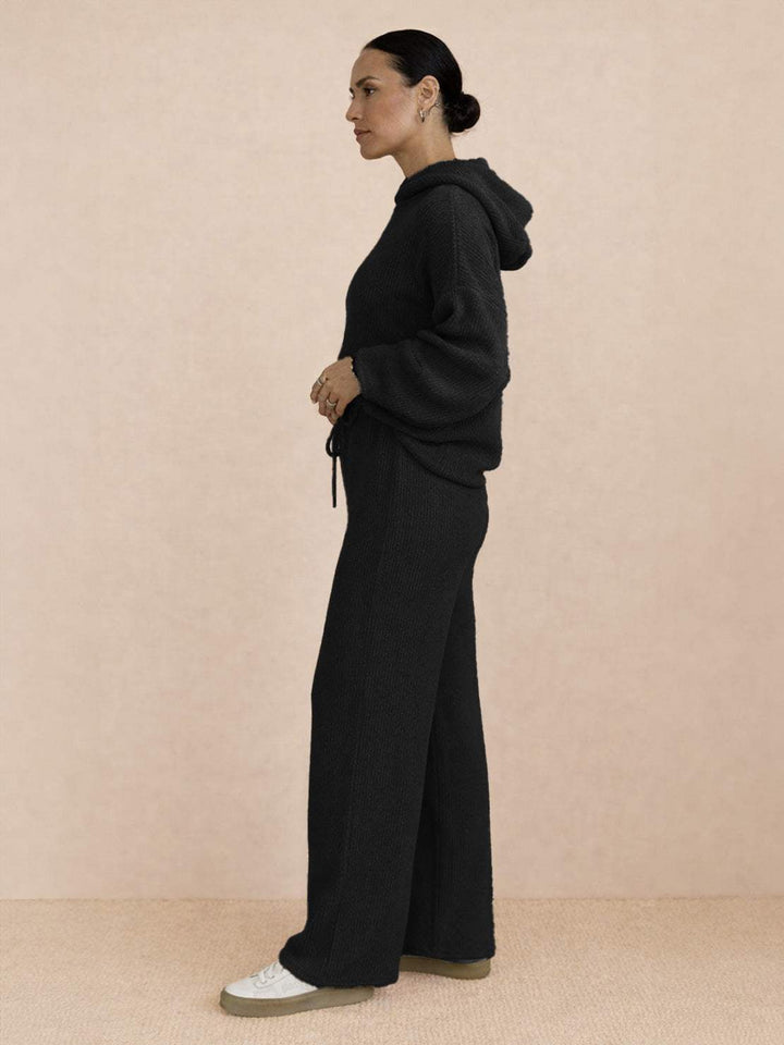 Waffle-Knit Two-Piece black image 2 