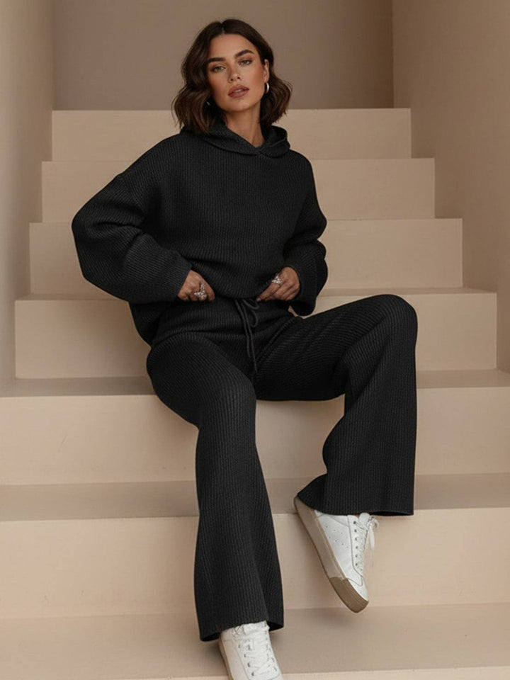 Waffle-Knit Two-Piece black image 7 