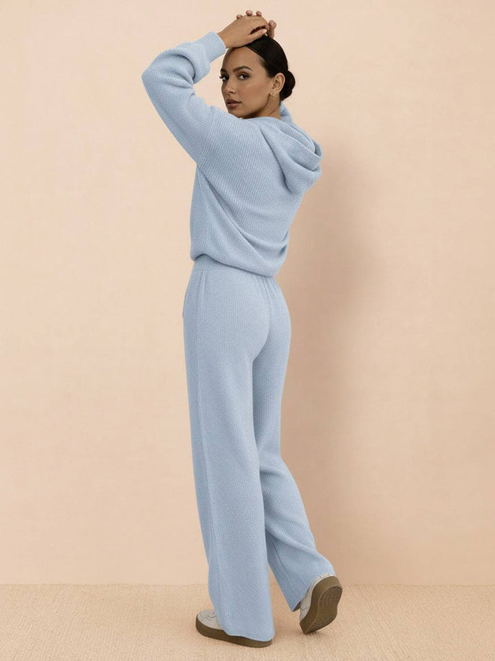 Waffle-Knit Two-Piece powder blue image 3 
