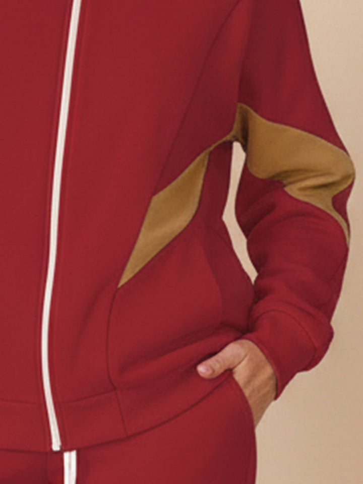 Colorblock Comfort Tracksuit red gold image 6 