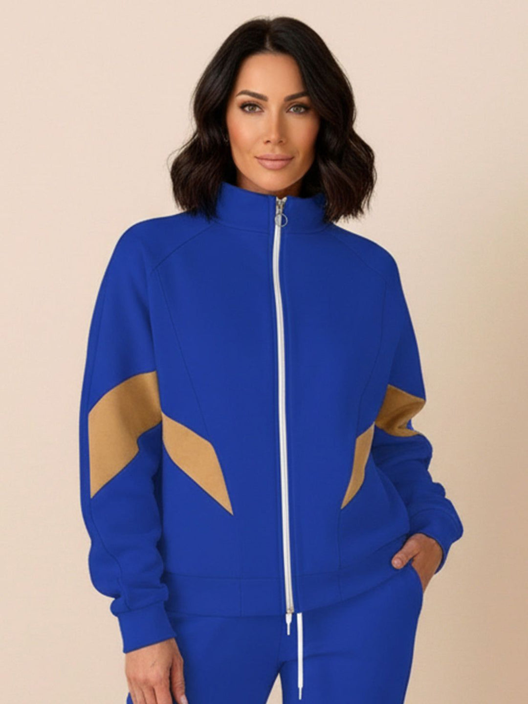Colorblock Comfort Tracksuit blue gold image 4 