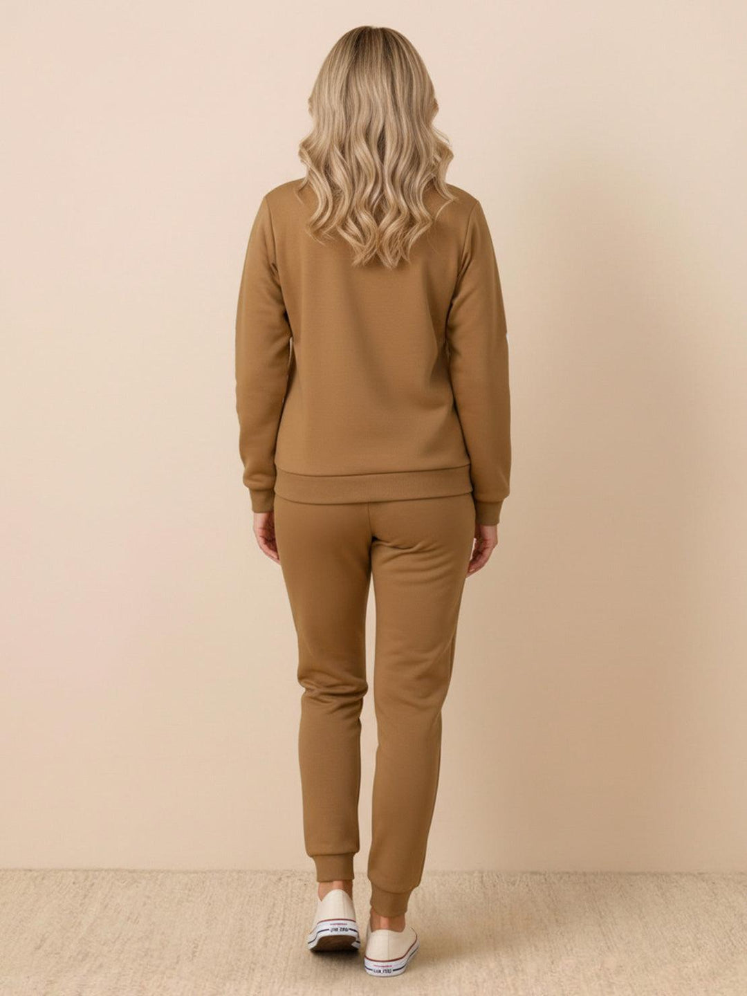 Colorblock Comfort Tracksuit brown white image 3 