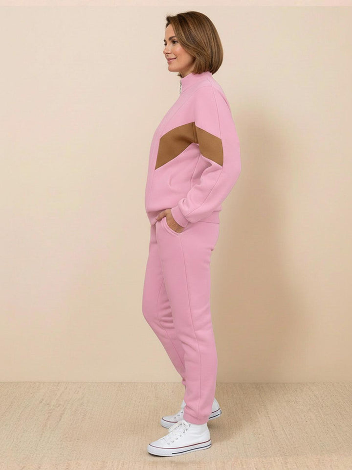 Colorblock Comfort Tracksuit pink brown image 2 