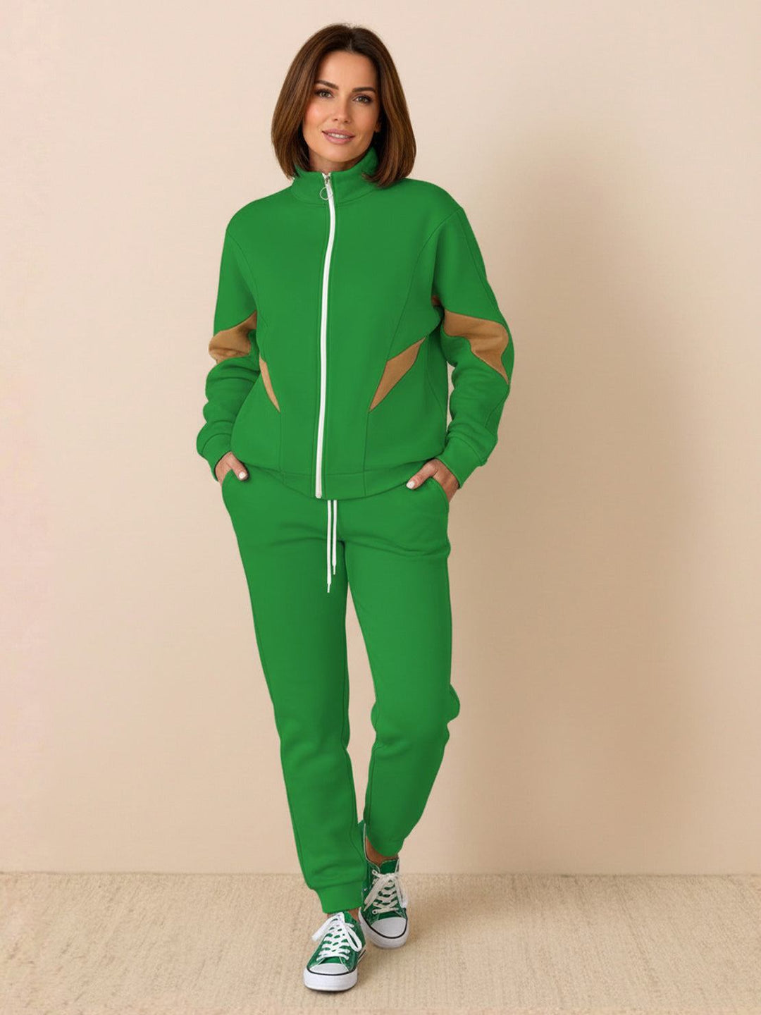 Colorblock Comfort Tracksuit green gold image 1 