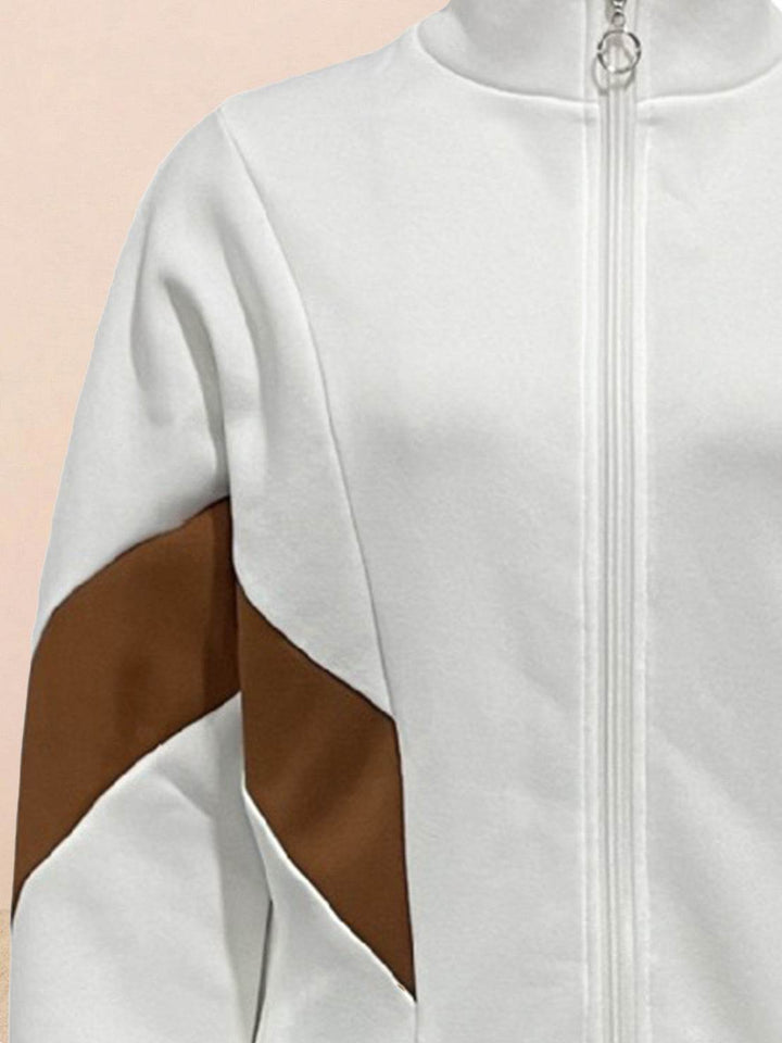 Colorblock Comfort Tracksuit white brown image 6 